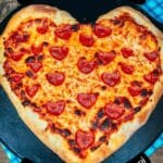 heart shaped pizza.