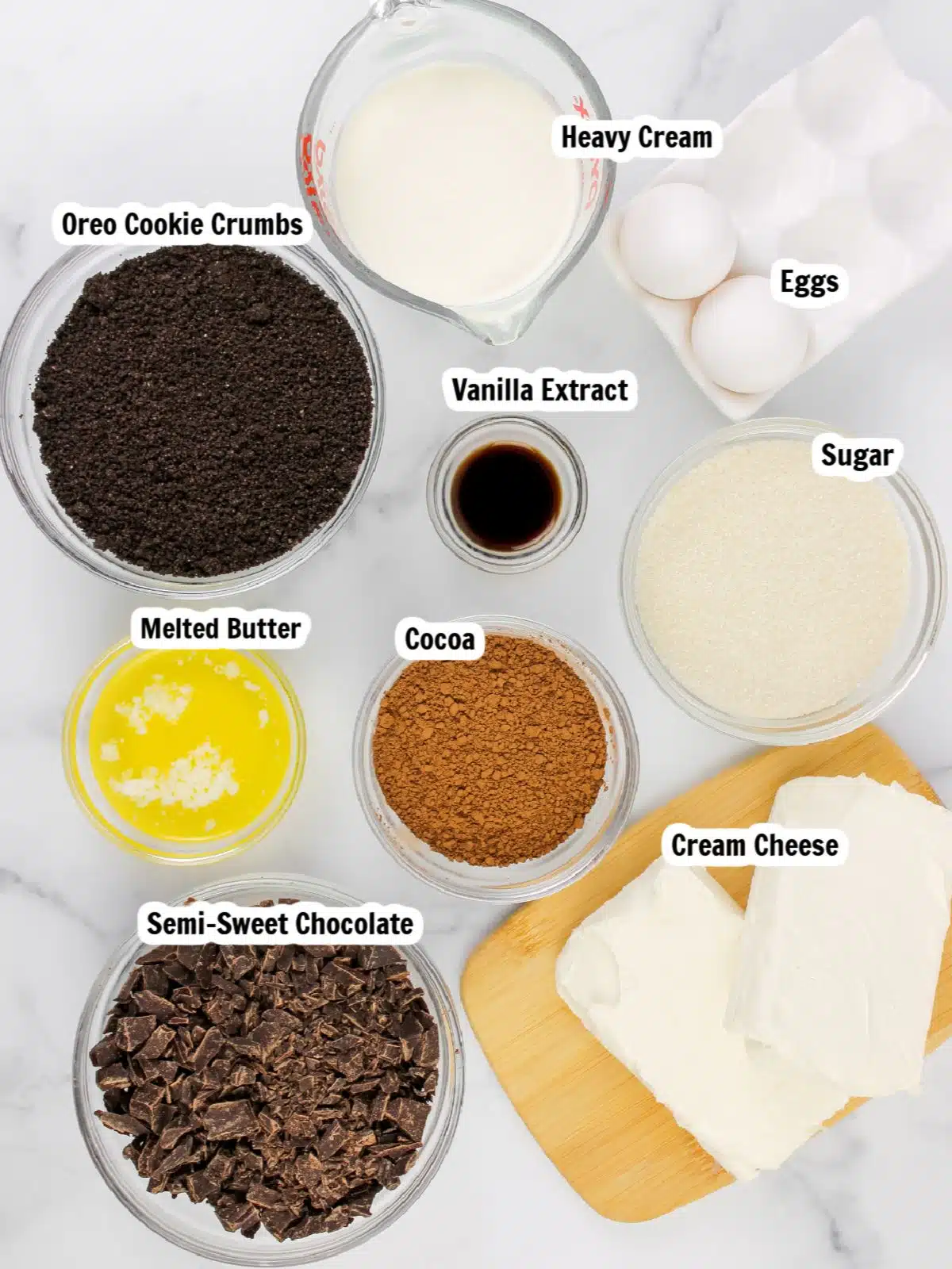 Ingredients for cheesecake cups.