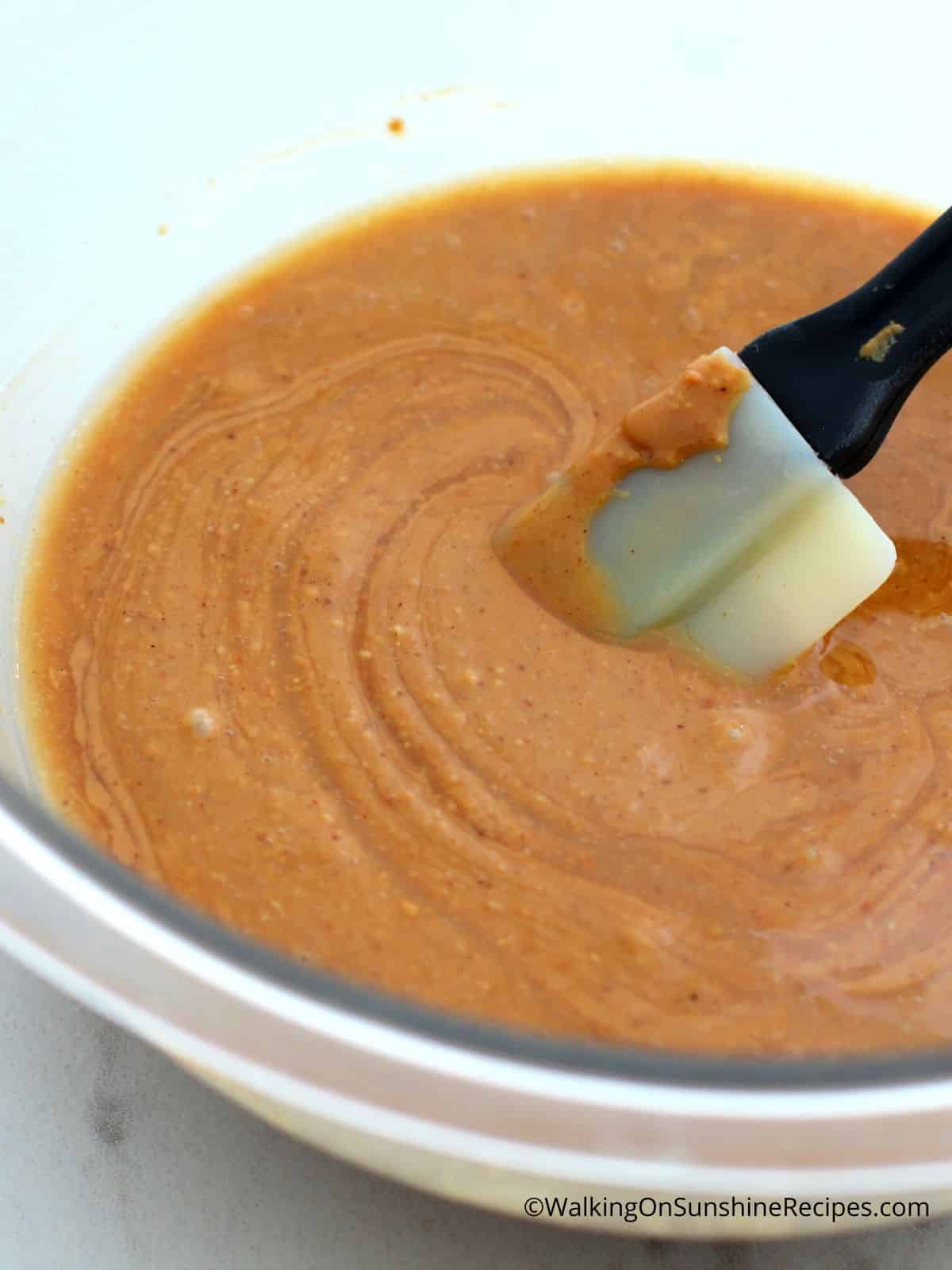 homemade peanut butter cups batter.