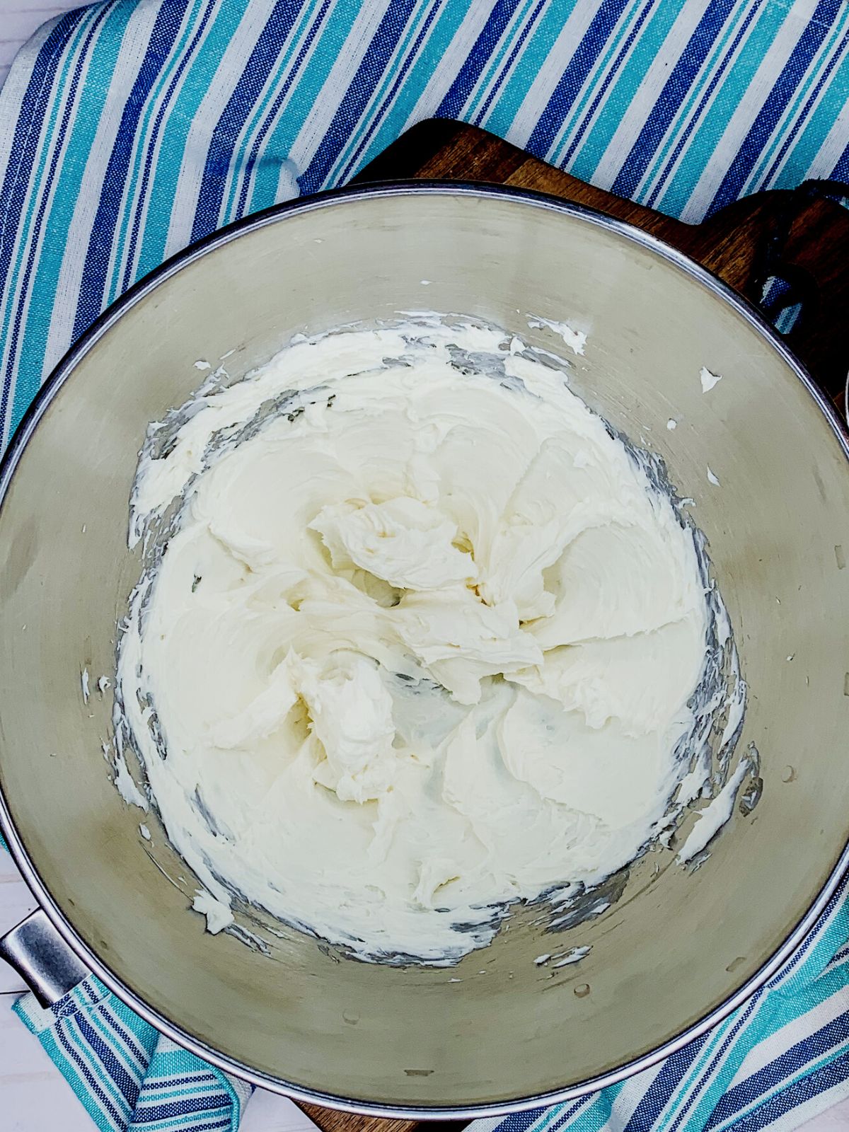 cream cheese in bowl.