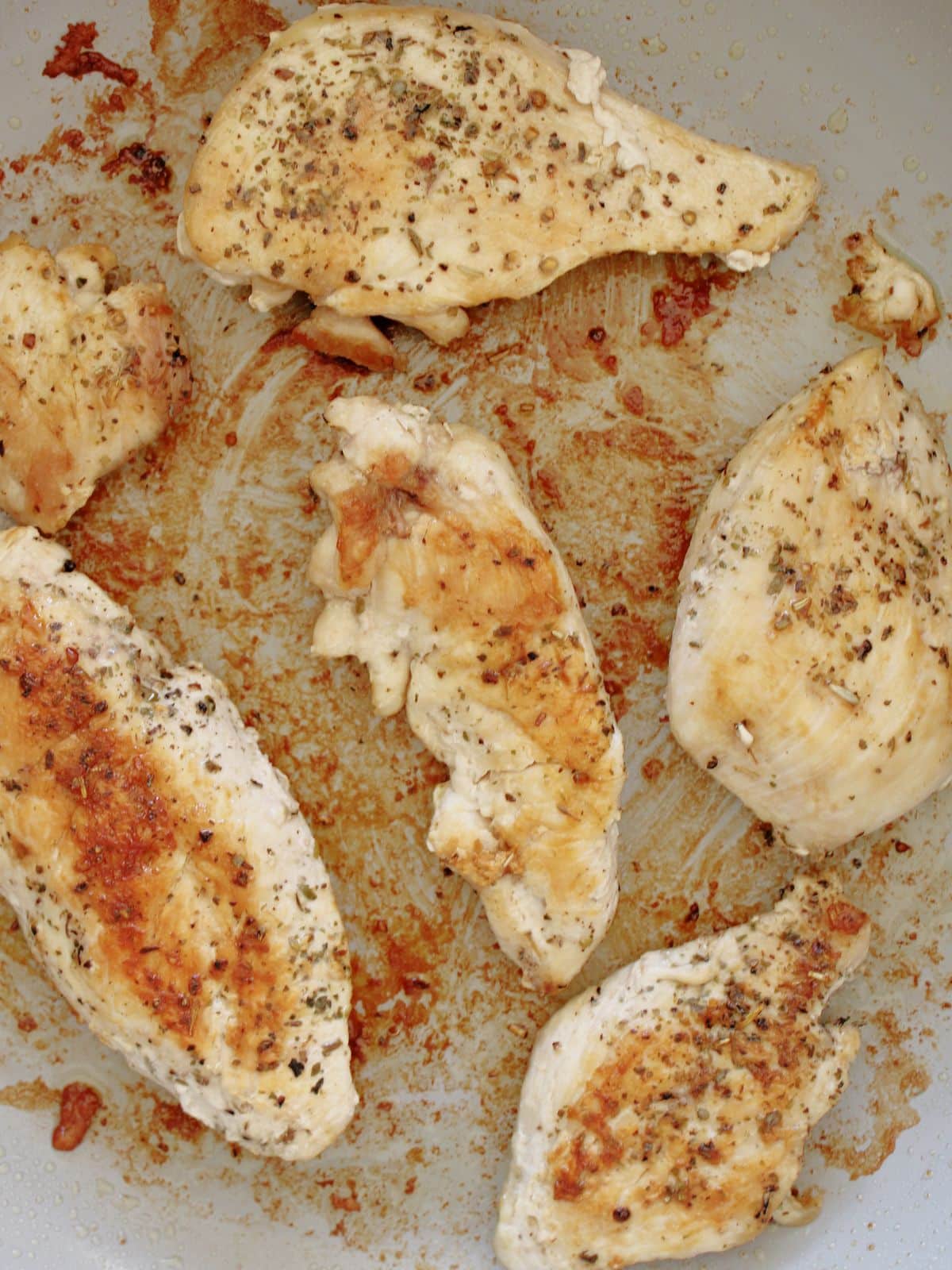 Chicken cutlets cooked in a pan