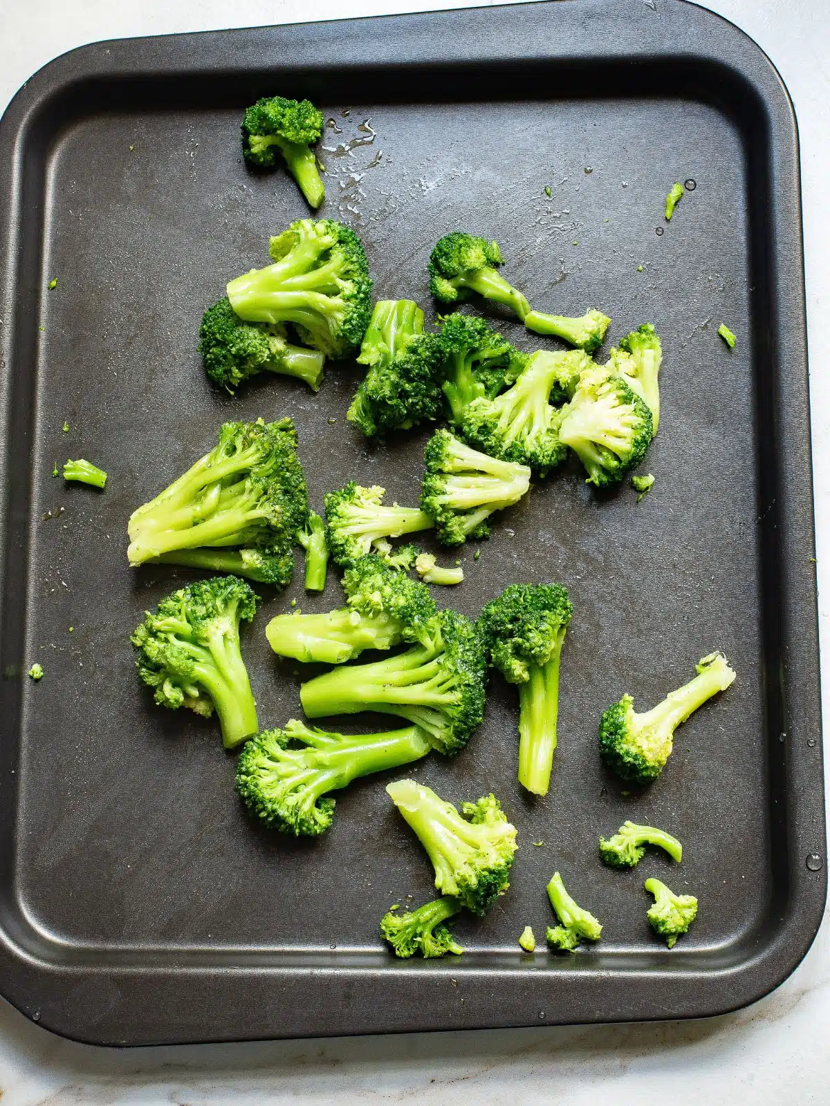 Broccoli on a sheet pan
