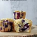 easy blueberry muffins with crumb topping.