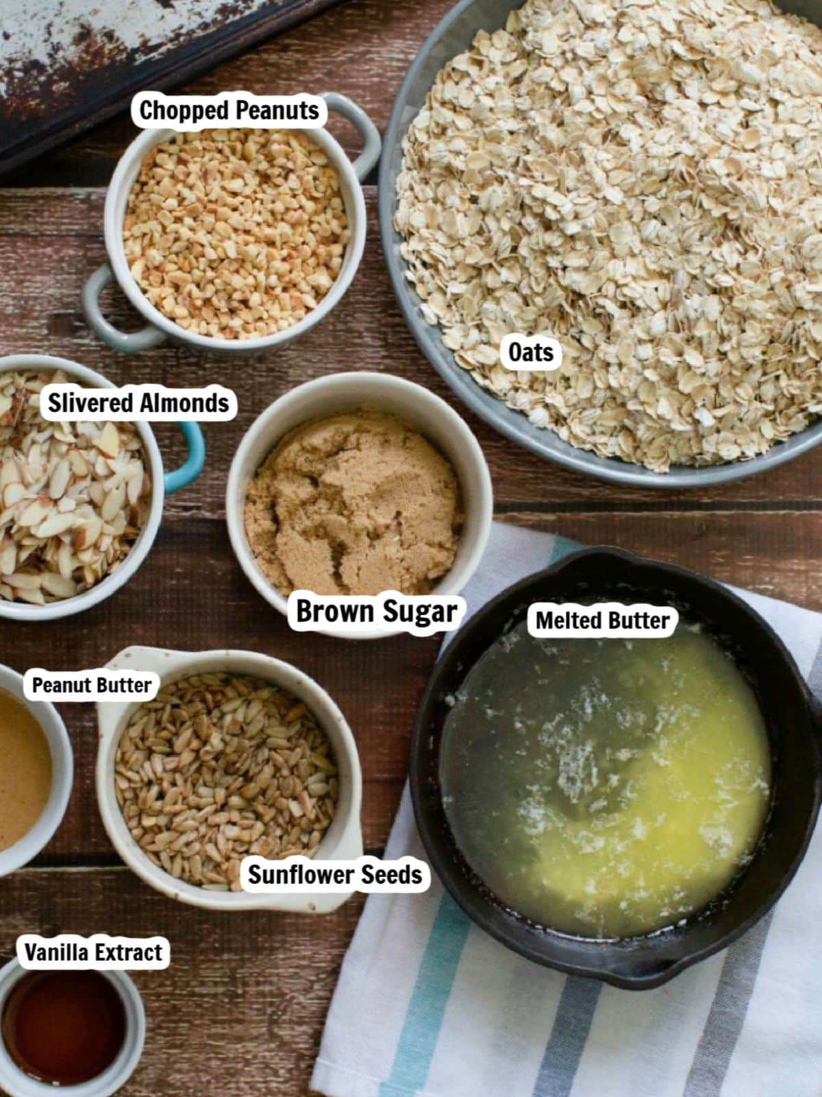 ingredients for homemade granola.