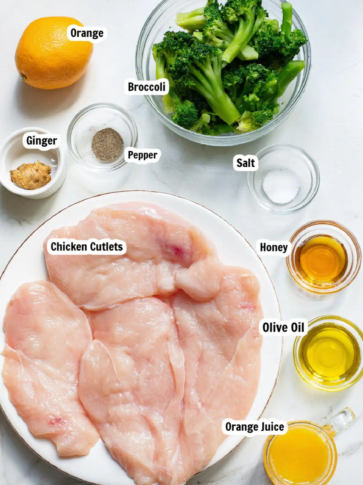 Ingredients to make sheet pan chicken cutlets recipe