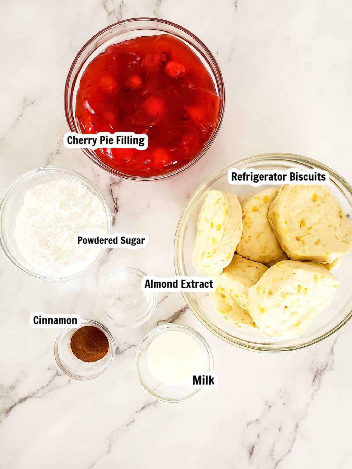 ingredients cherry pie filling, refrigerator biscuits.