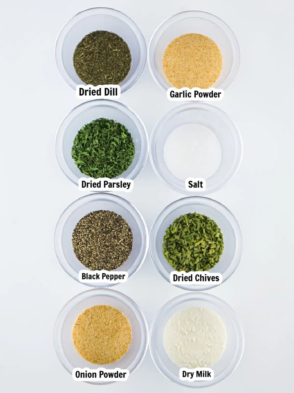 spices used for ranch dressing mix.