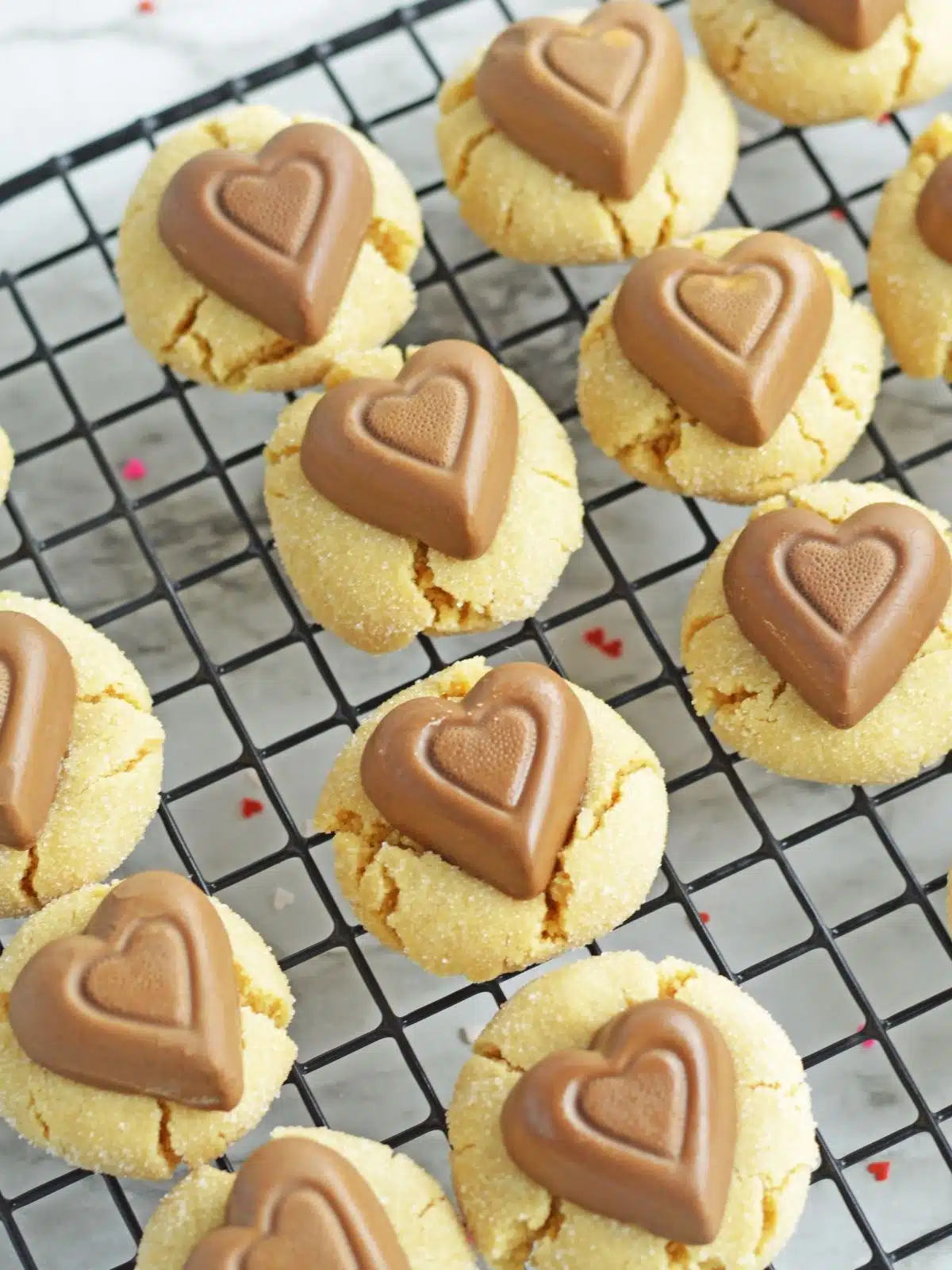 Valentine's Day Peanut Butter Blossoms.