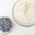 blueberries with flour for muffins.