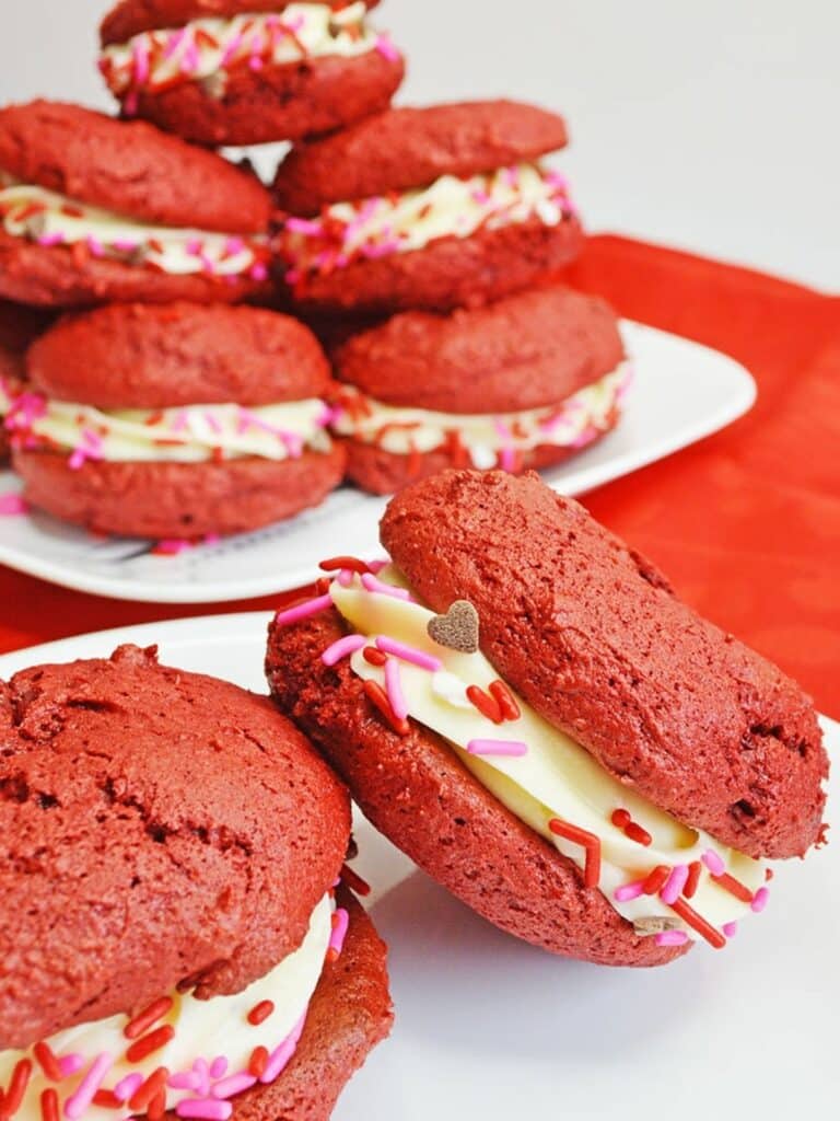 Red Velvet Sandwich Cookies | Walking on Sunshine