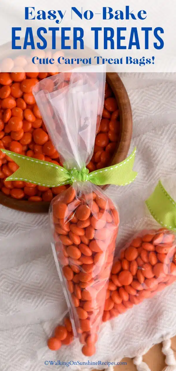 Cute Carrot Treat Bags for Easter.