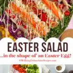 Easter Salad in the shape of an egg.