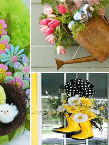 3 colorful spring wreaths for your front door.