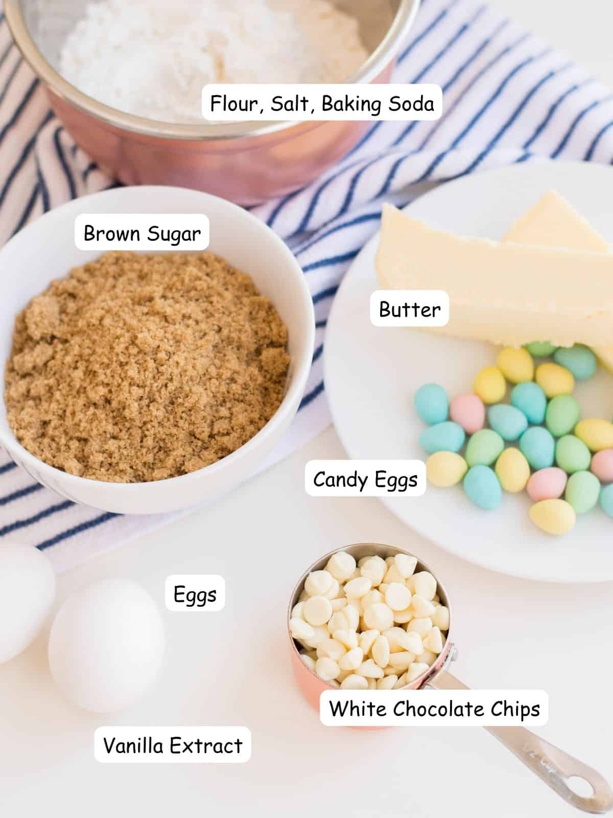 Ingredients for Easter Candy Cookie Bars.