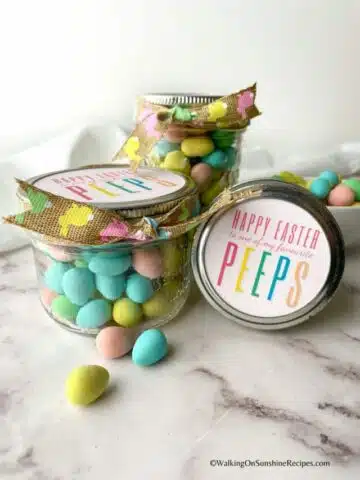 Easter snack jar with free printable tags.