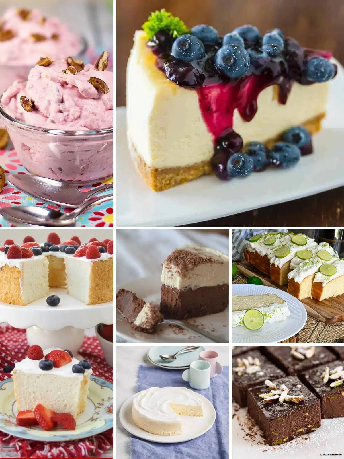 A collection of desserts that have no sugar on plates ready to serve.
