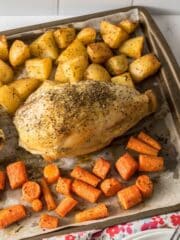 Sheet Pan Chicken Breasts, potatoes, and carrots