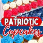 Patriotic Cupcake Cake pinterest pin.
