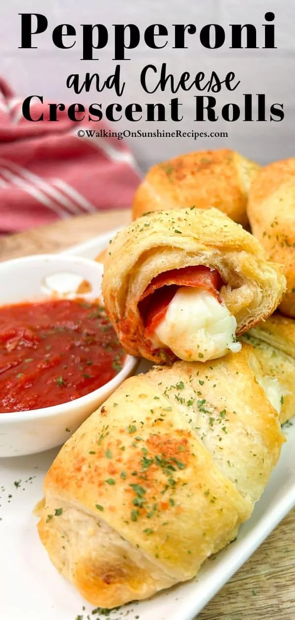 Crescent rolls stuffed with pepperoni and cheese.