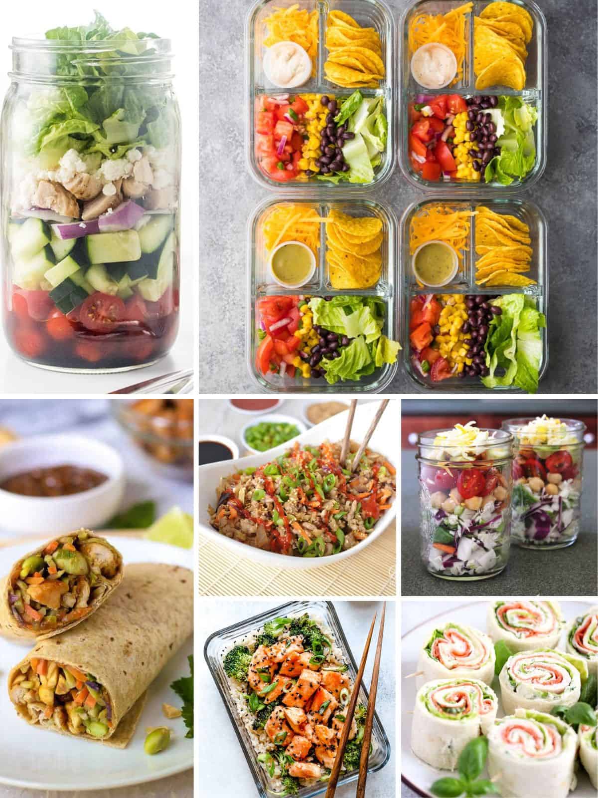 7 portable meals to enjoy for weekly meal plan.