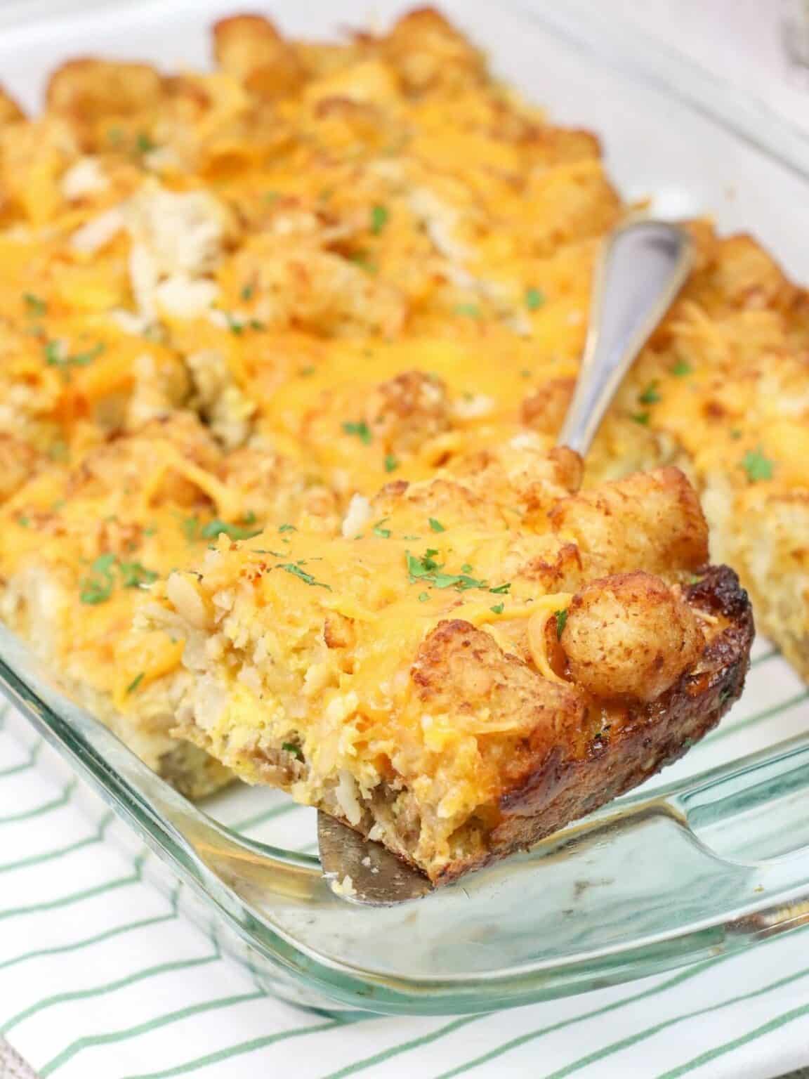 Breakfast Casserole with Tater Tots Walking On Sunshine Recipes