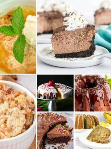 12 cake recipes baked in an air fryer.