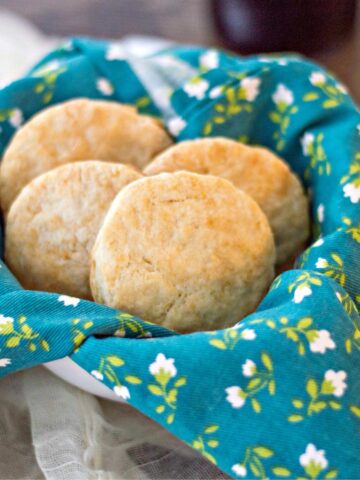 homemade biscuits in basket.