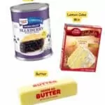 Ingredients for dump cake recipe.