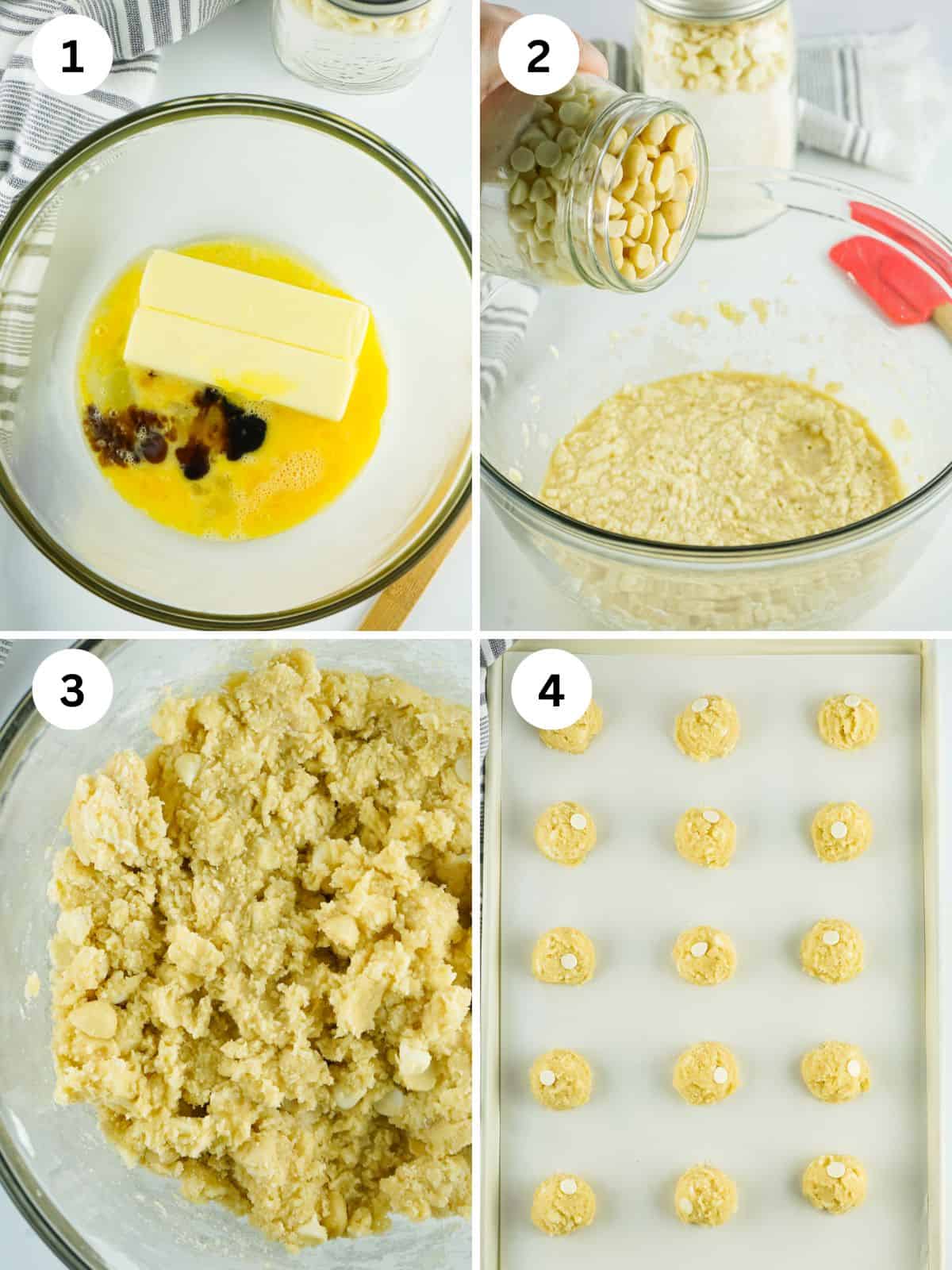 Making mason jar mix cookies numbered steps.