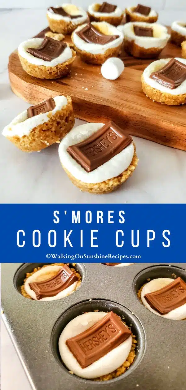 s'mores cookie cups recipe.