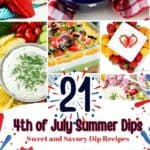 Pinterest photo for Summer Dip Recipes to serve with a patriotic theme.