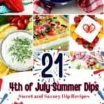 Pinterest photo for Summer Dip Recipes to serve with a patriotic theme.