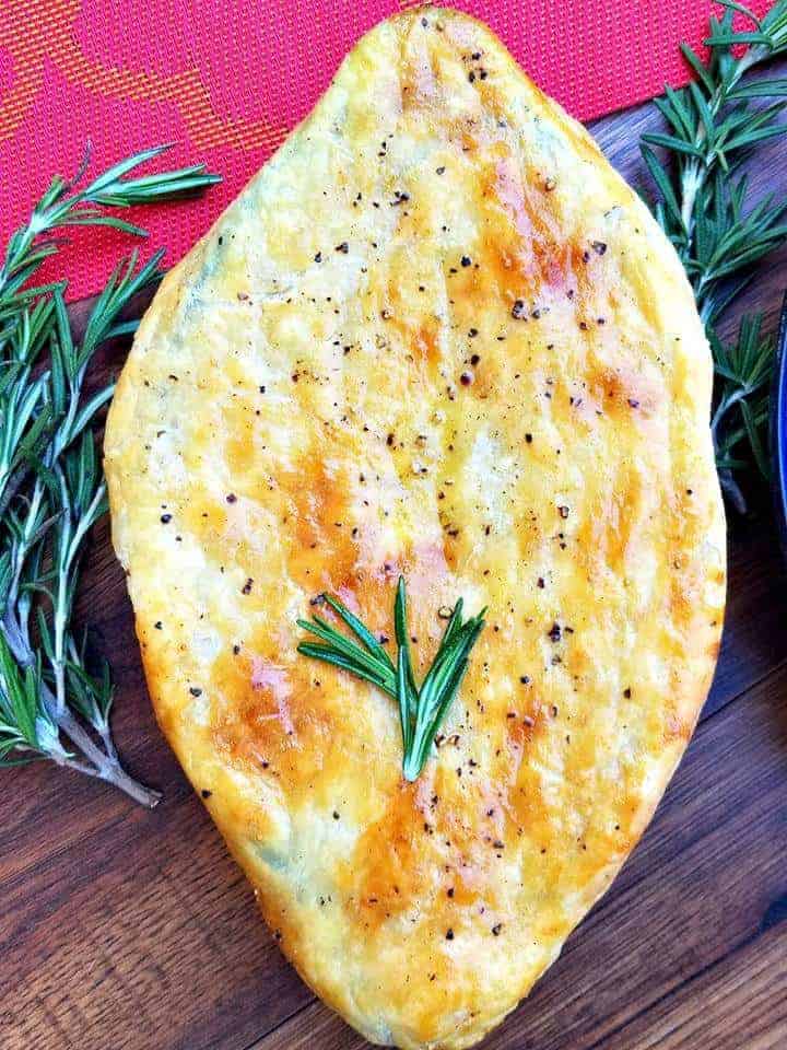 turkey pot pie made with puff pastry.