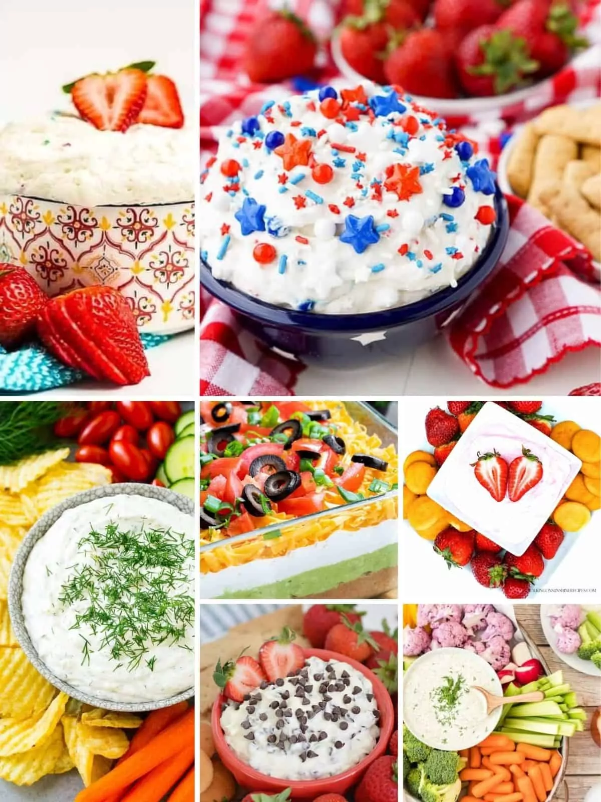 a collection of dip recipes perfect for the summer holidays.