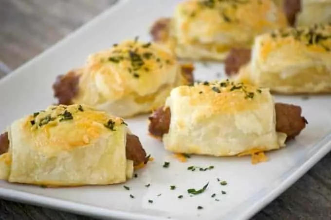 sausage wrapped in puff pastry.