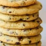 Chocolate Chip Cookies stacked Pinterest photo.