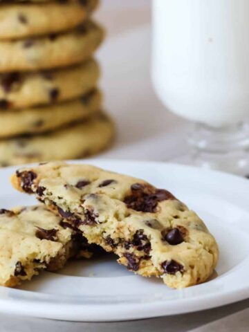 colonel's chocolate chip cookie on plate.