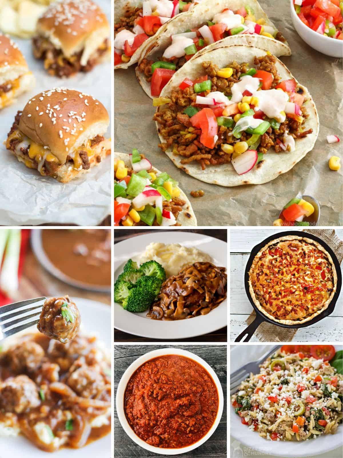 7 recipes for dinner that use ground beef.
