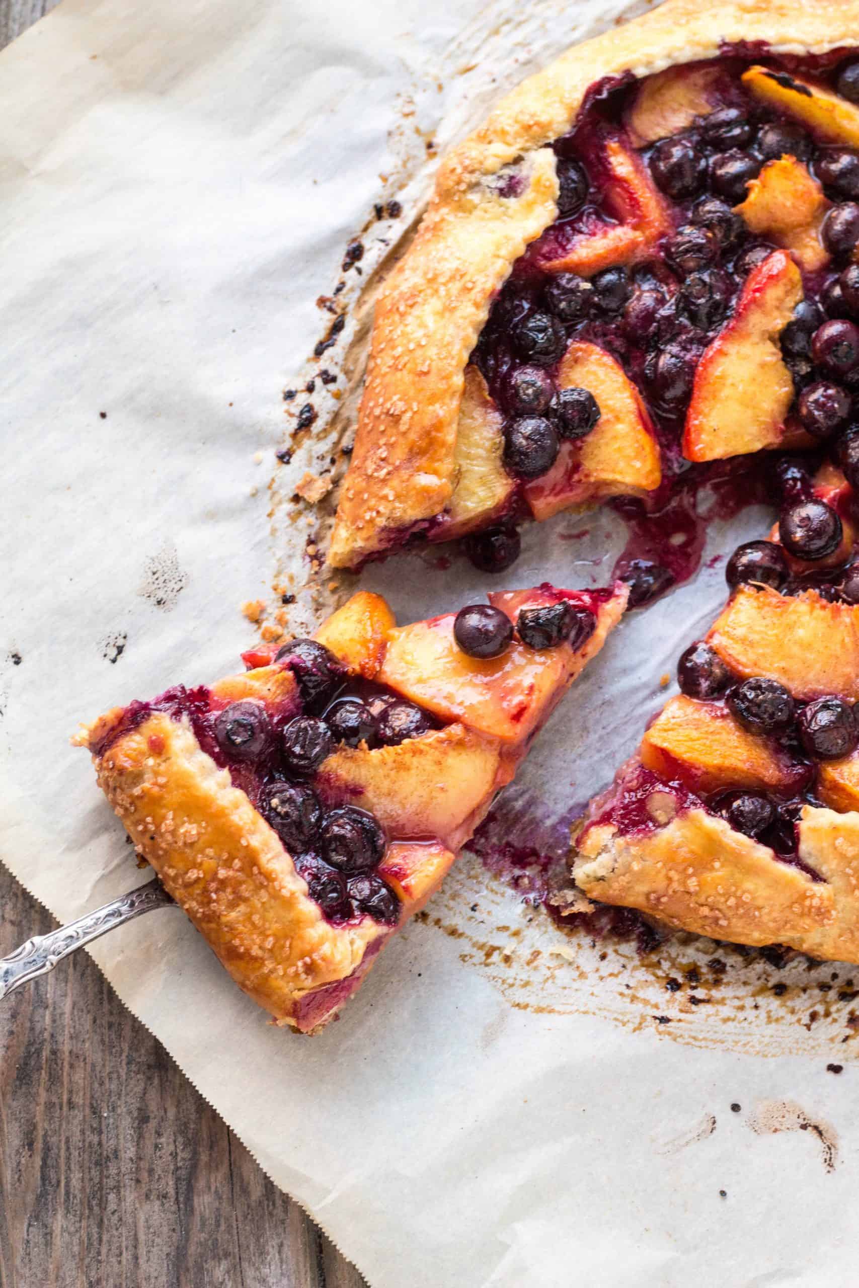 peach blueberry galette.