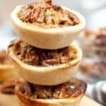 Pinterest photo for pecan pie tarts.