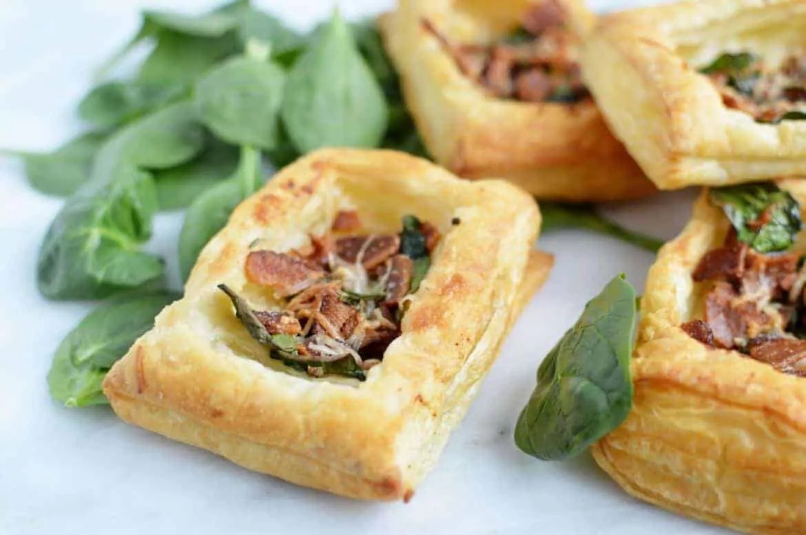 spinach puff pastry pockets.