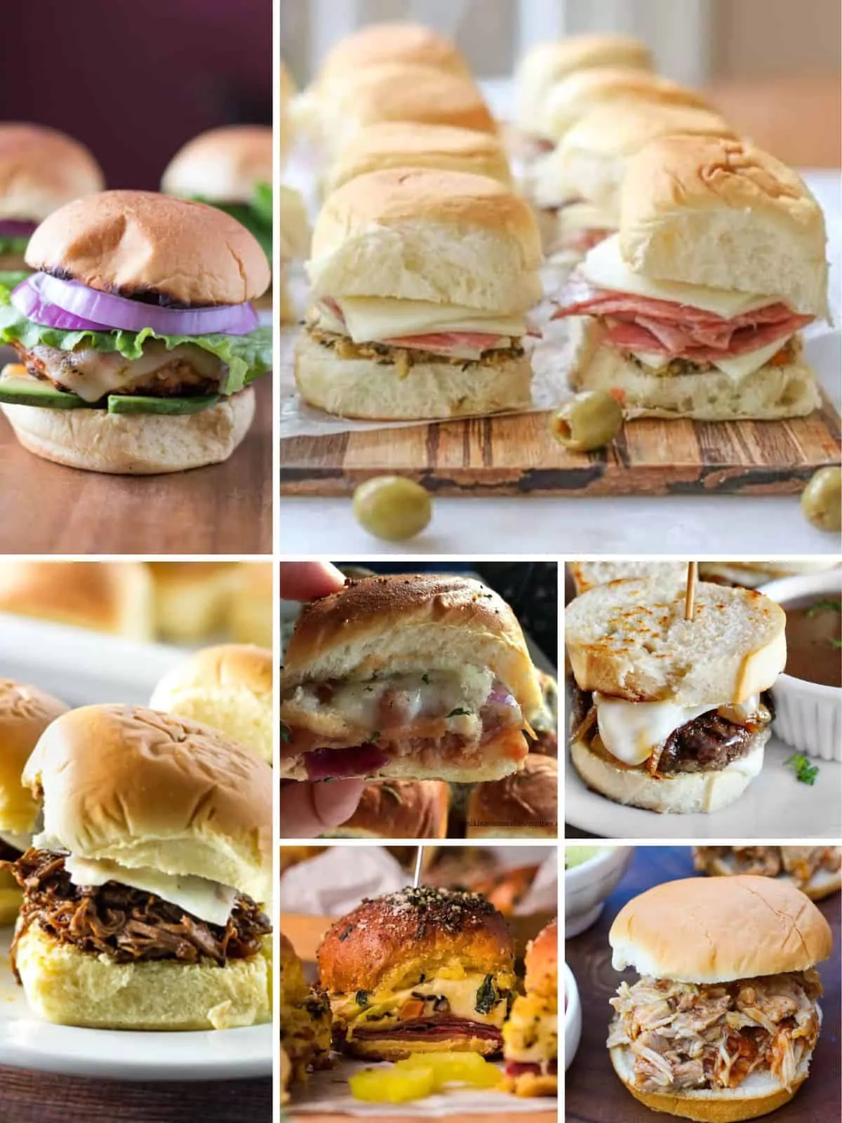 7 different slider sandwich recipes.
