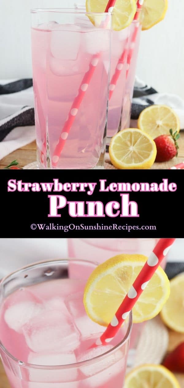 Strawberry Lemonade Punch with Sprite Walking on Sunshine