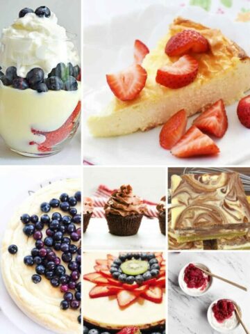 A collection of desserts with low sugar or no sugar for diabetics.