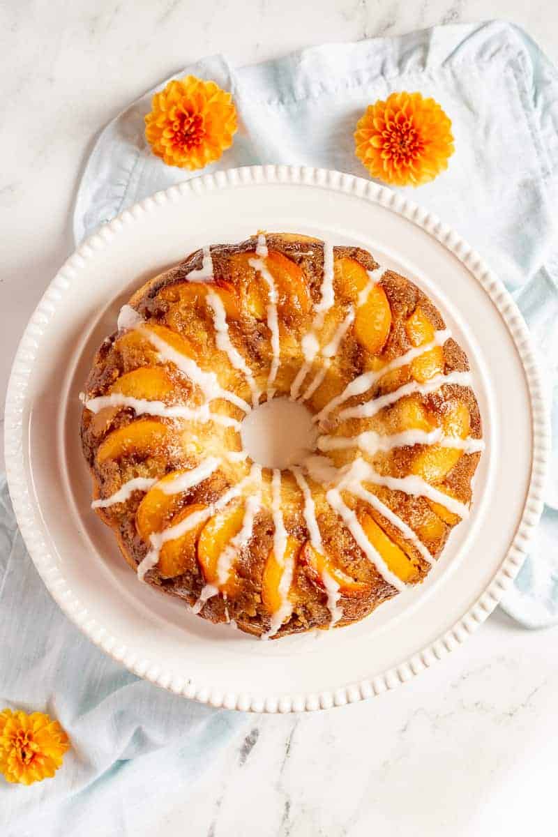 peach bundt cake.