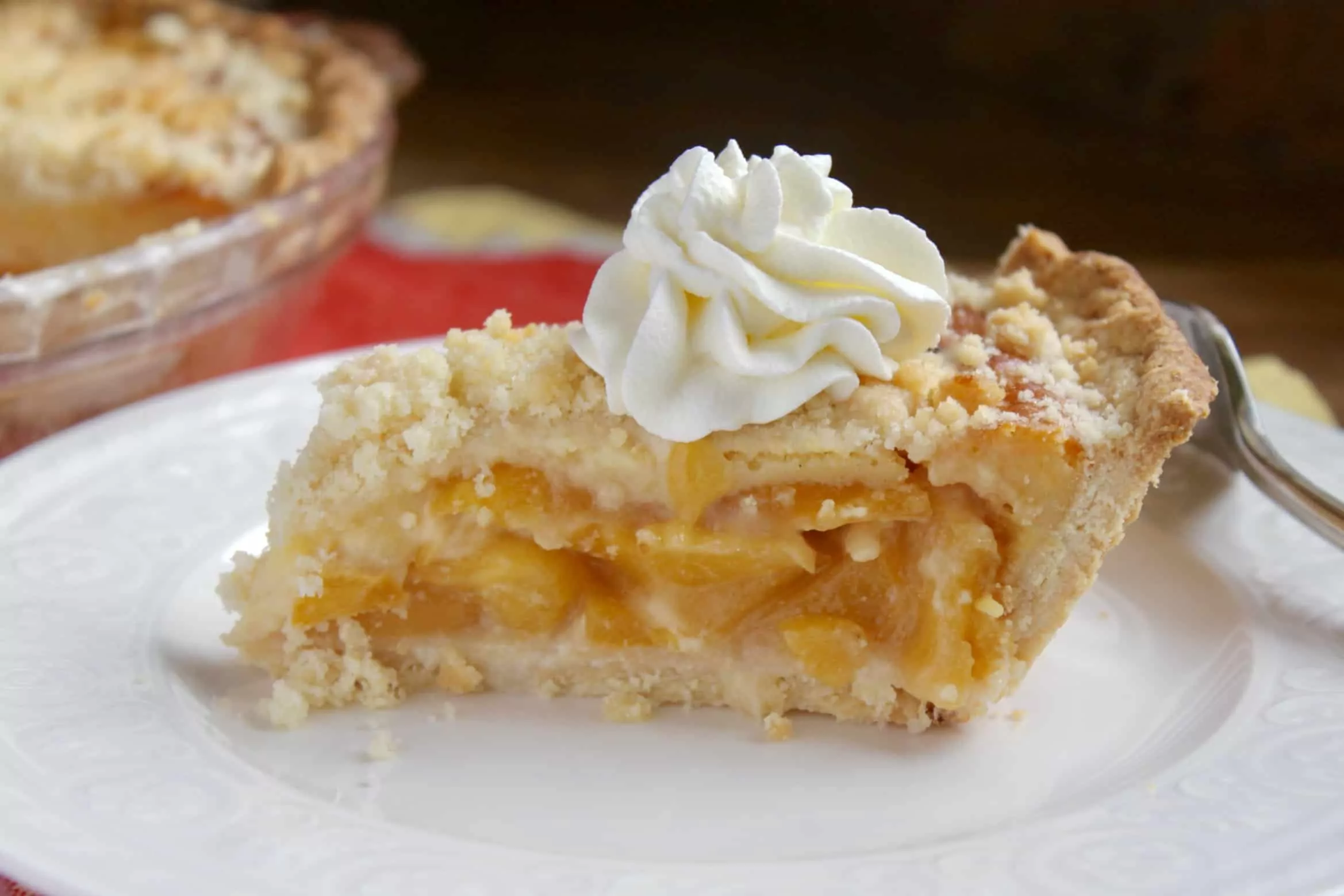 peach pie with whipped cream.