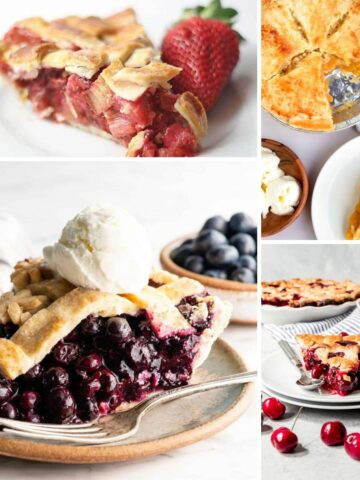 4 different pie recipes for summer made with fruit.