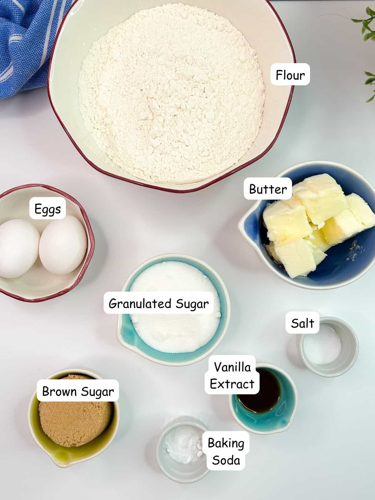 Ingredients for slice and bake cookies.