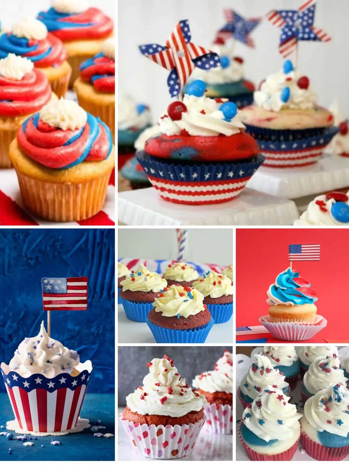 red, white and blue patriotic cupcake collection.