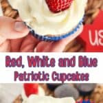 Patriotic cupcakes Pinterest photo.